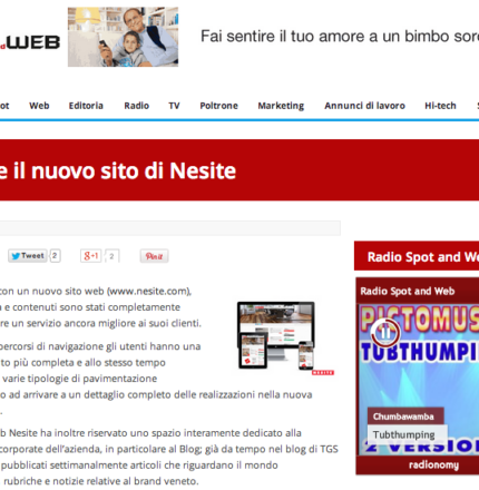 Spot & Web - Online il nuovo sito di Nesite