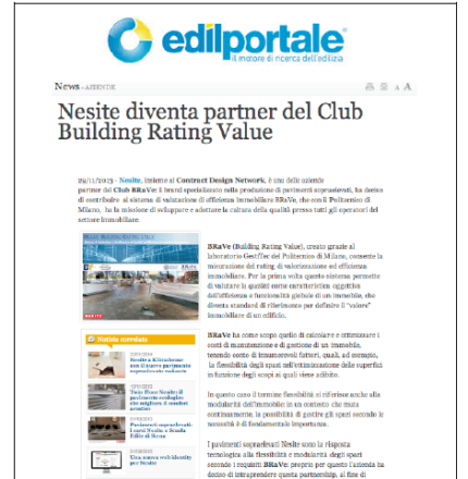Nesite diventa partner del Club Building Rating Value