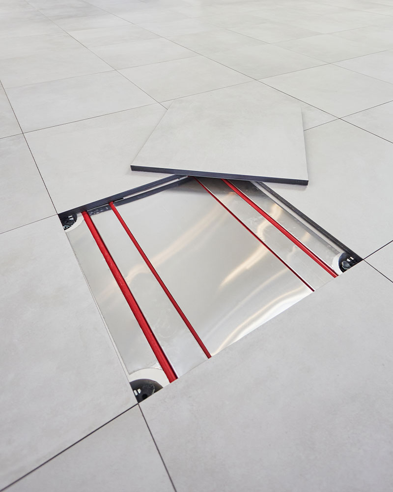 DIFFUSE radiant raised floor system completely accessible